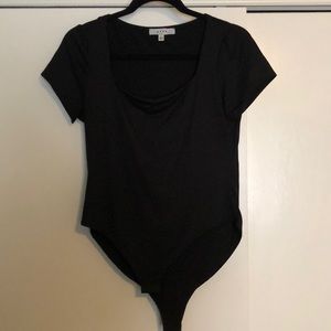 Square neck black bodysuit